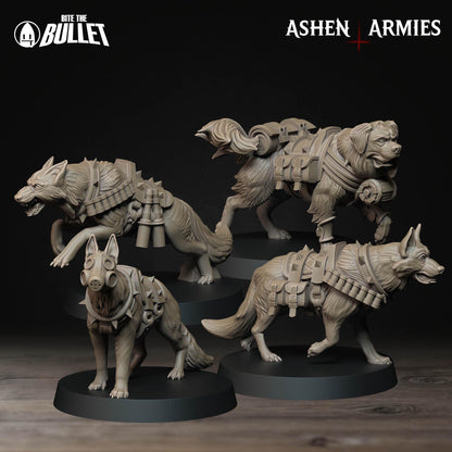 Sanctified Legion Combat Dogs Miniatures - Ashen Armies by Bite the Bullet