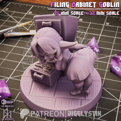Filing Cabinet Goblin Miniature - by Jigglystix