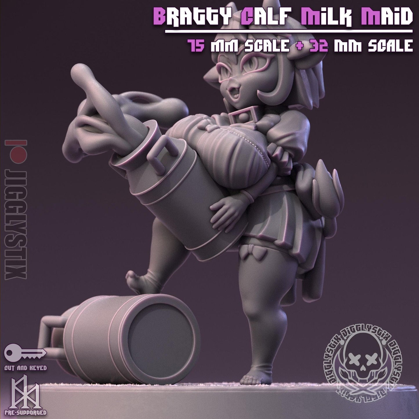 Bratty Calf Milk Maid Miniature - by Jigglystix