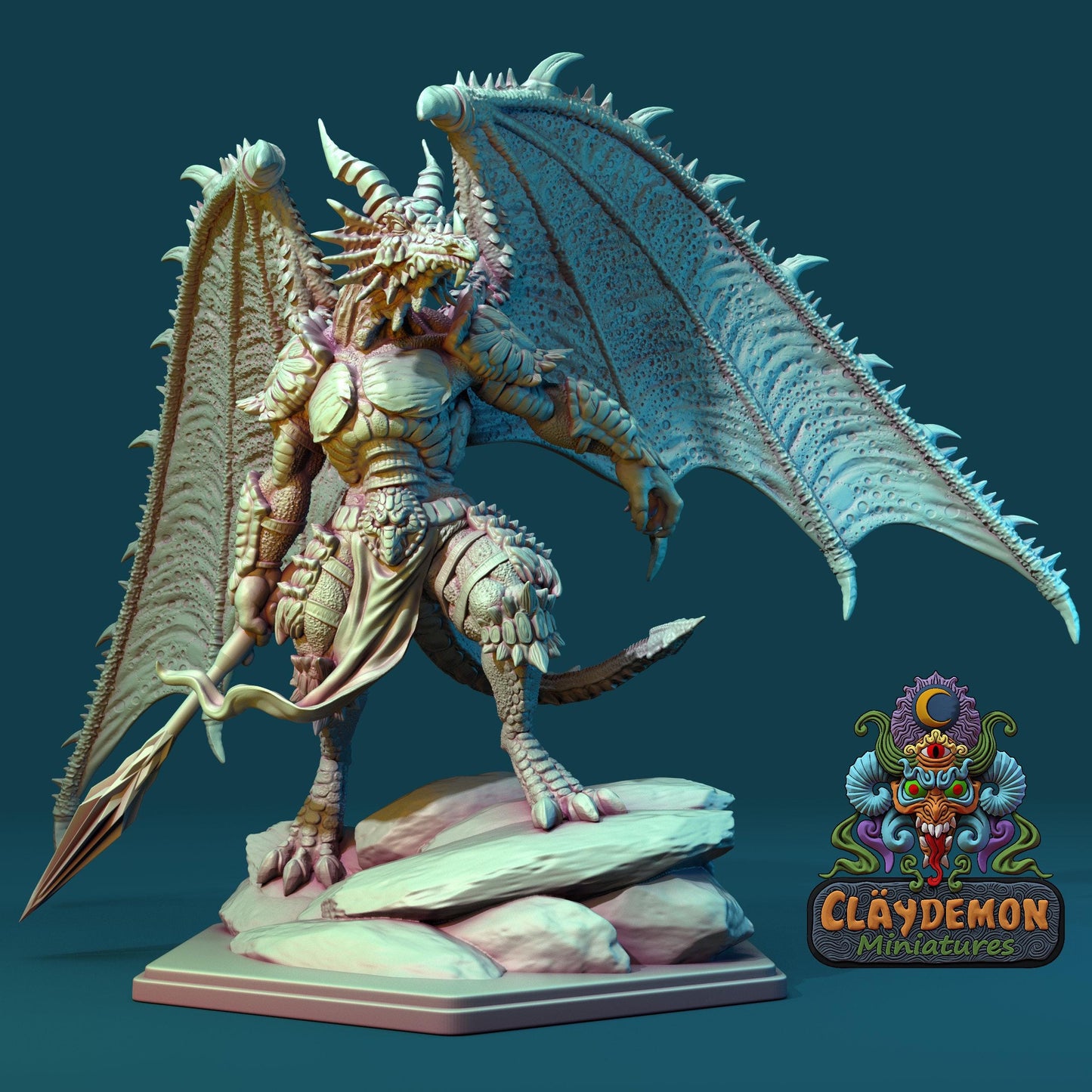 Dazgak the Dragonlord Miniature - by Claydemon Miniatures