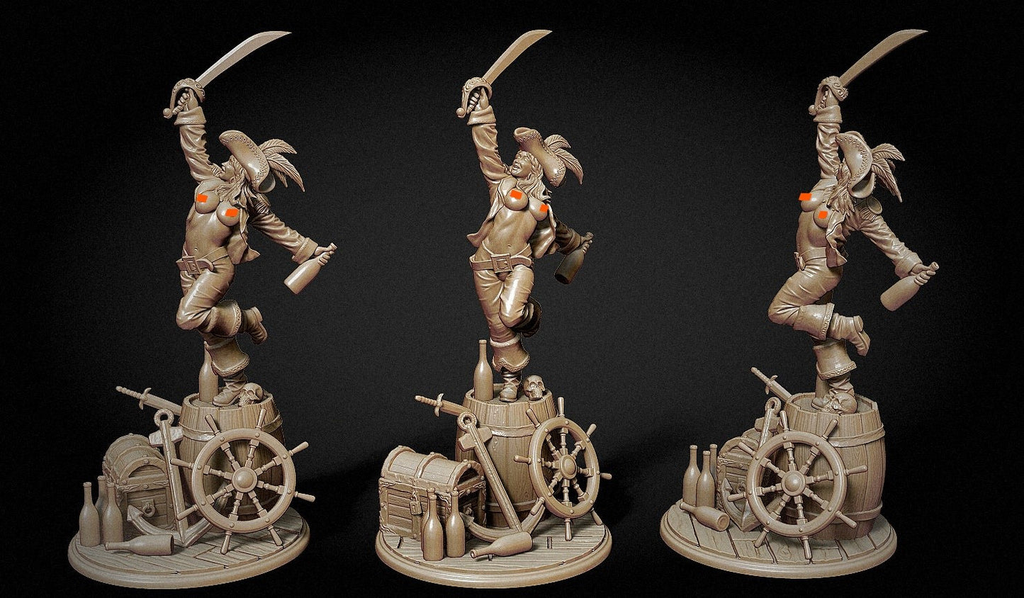 Anchoretta the Party Captain Miniature - by Claydemon Miniatures
