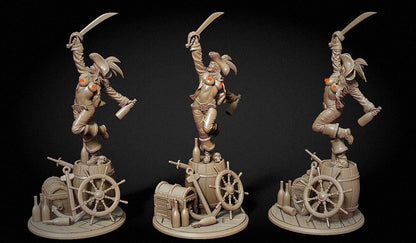Anchoretta the Party Captain Miniature - by Claydemon Miniatures