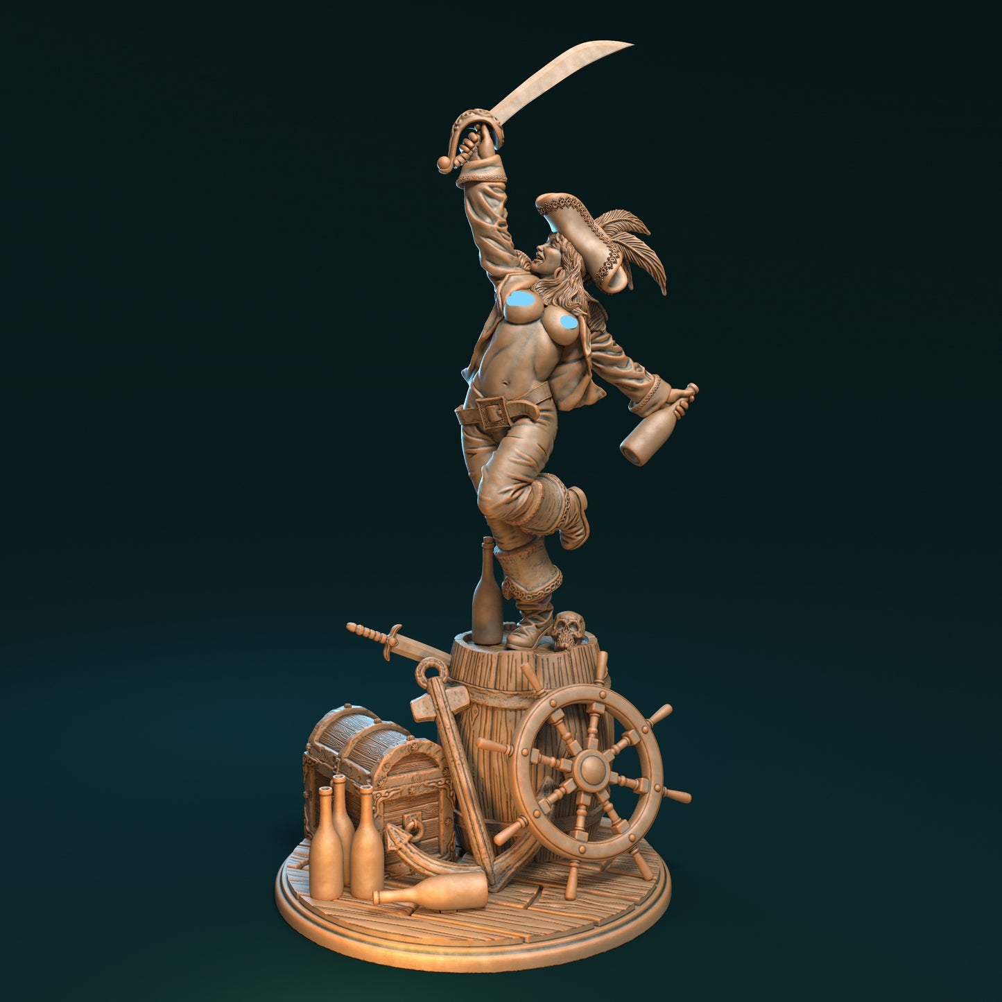 Anchoretta the Party Captain Miniature - by Claydemon Miniatures