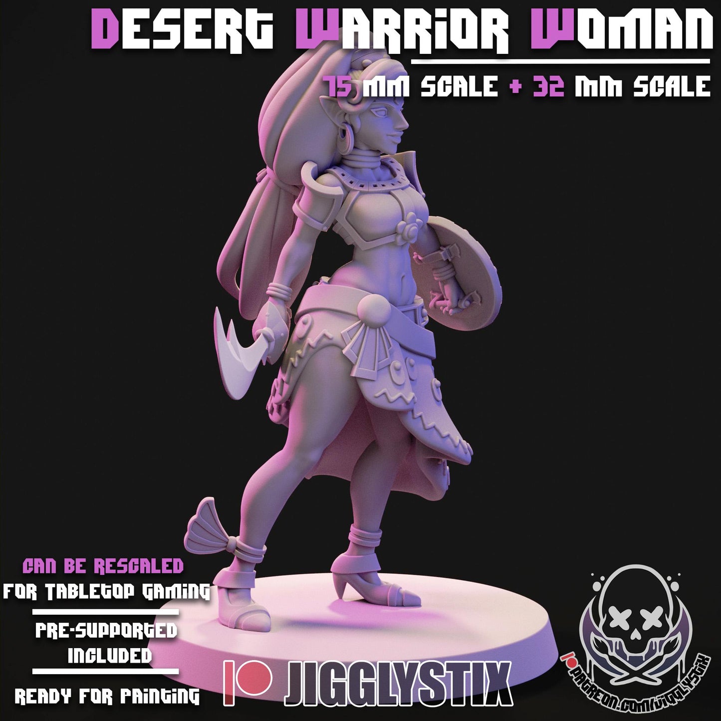 Desert Warrior Woman Miniature - by Jigglystix
