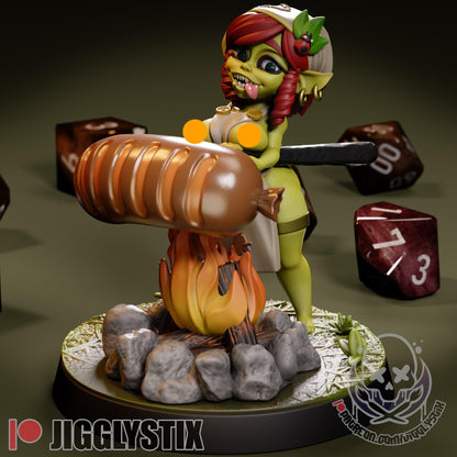 Campfire Goblin Girl Miniature - by Jigglystix