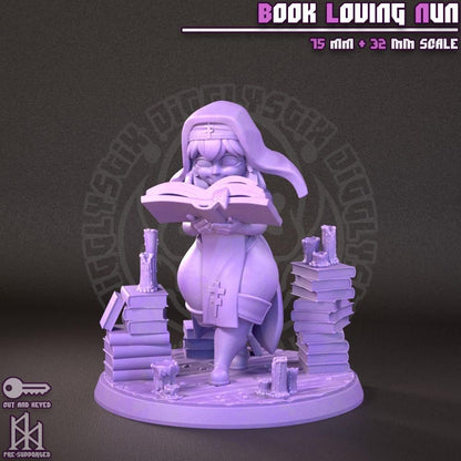 Little Clergy Book Loving Nun Miniature - by Jigglystix