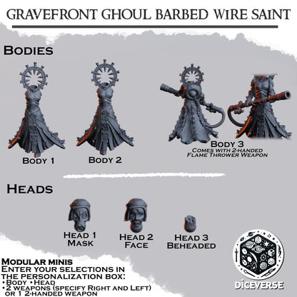 Gravefront Ghoul Barbed Wire Saint Modular Miniatures - Diceverse