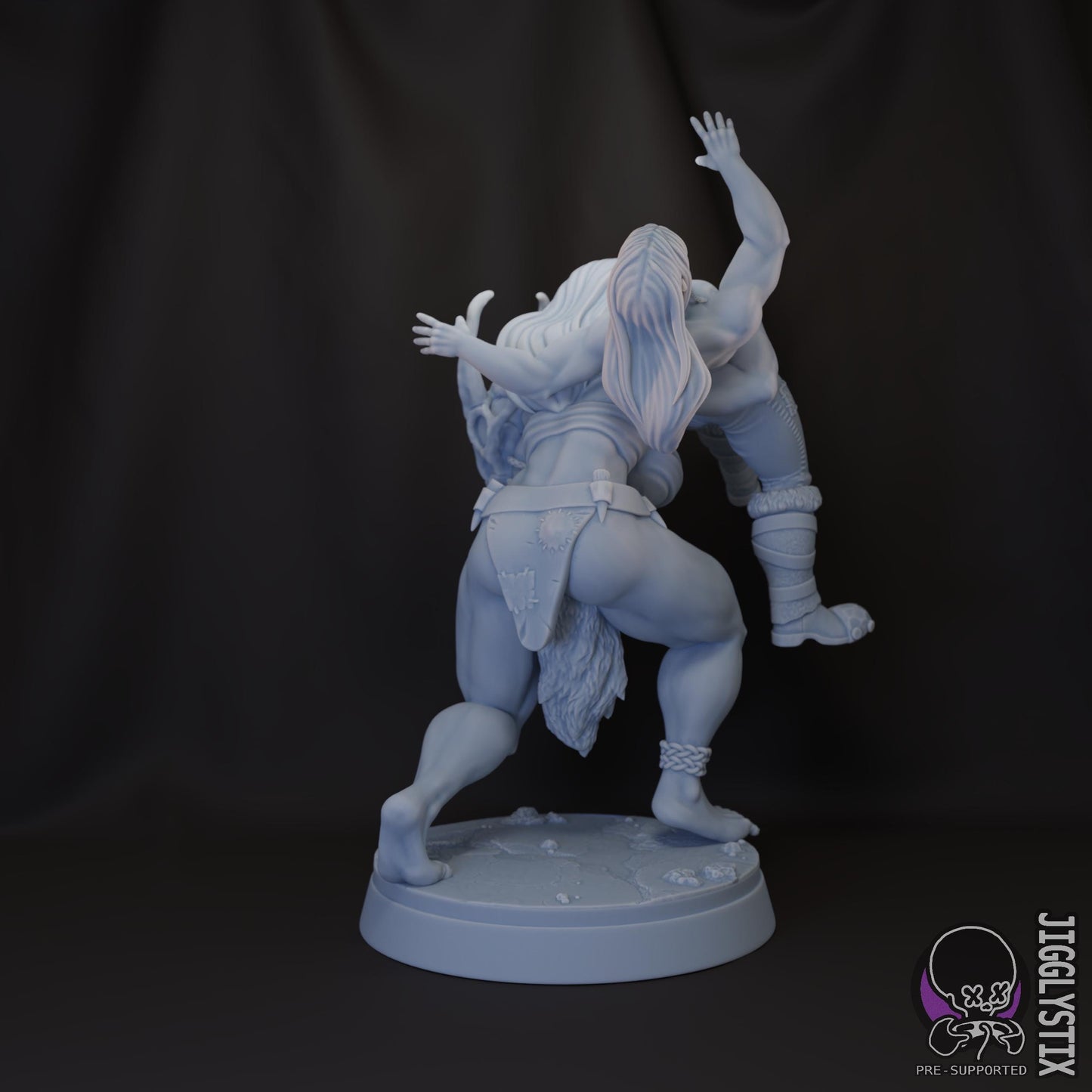 Fem Orc Abduction Miniature - by Jigglystix