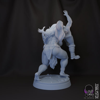 Fem Orc Abduction Miniature - by Jigglystix