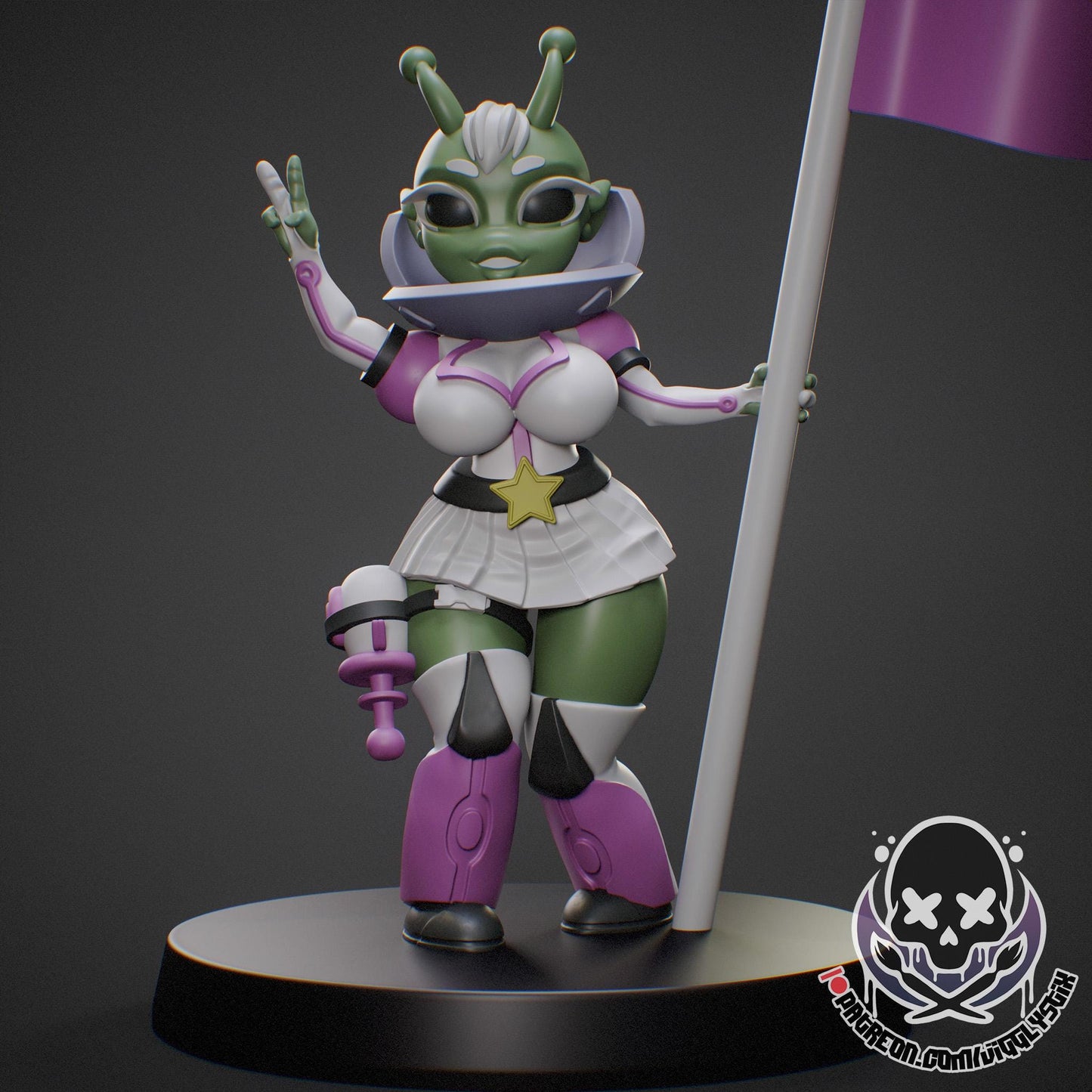 Space Exploration Alien Gobbo Miniature - by Jigglystix