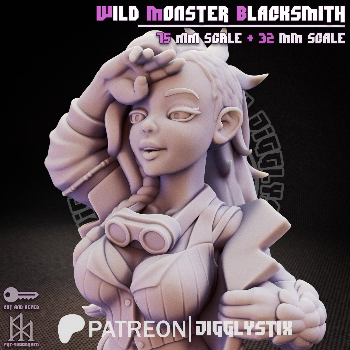 Wild Monster Blacksmith Miniature - by Jigglystix