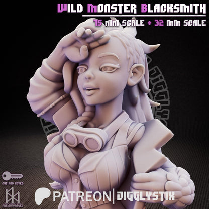 Wild Monster Blacksmith Miniature - by Jigglystix