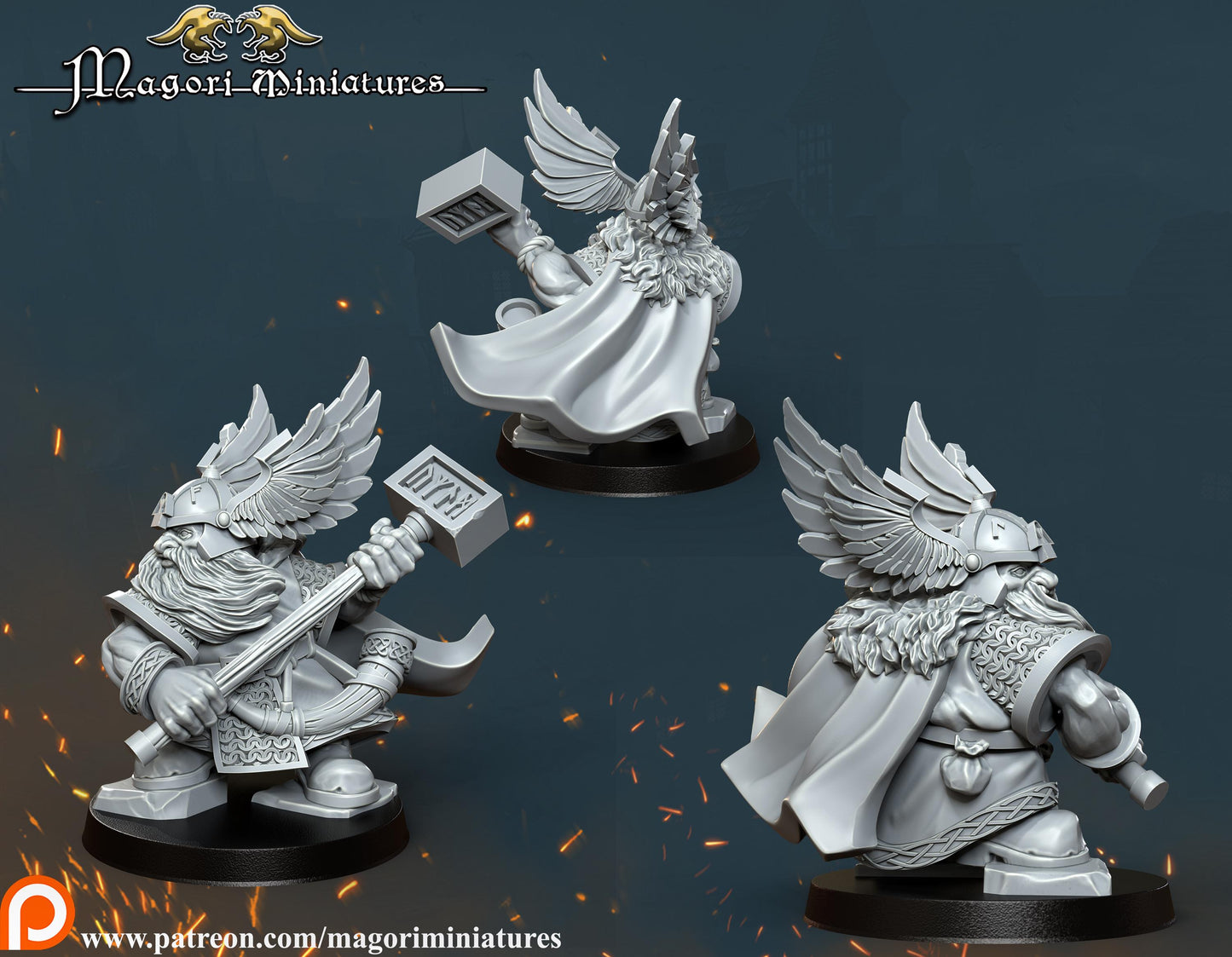Dwarven Noble Miniature - by Magori Miniatures