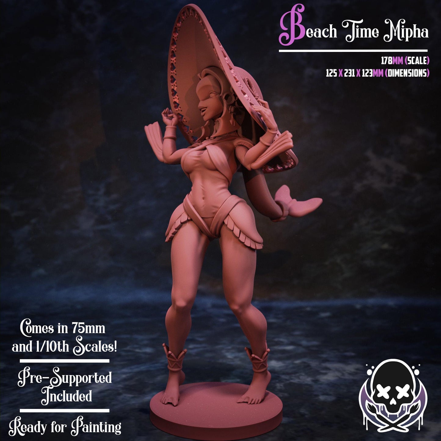 Beach Time Fish Girl Miniature - by Jigglystix