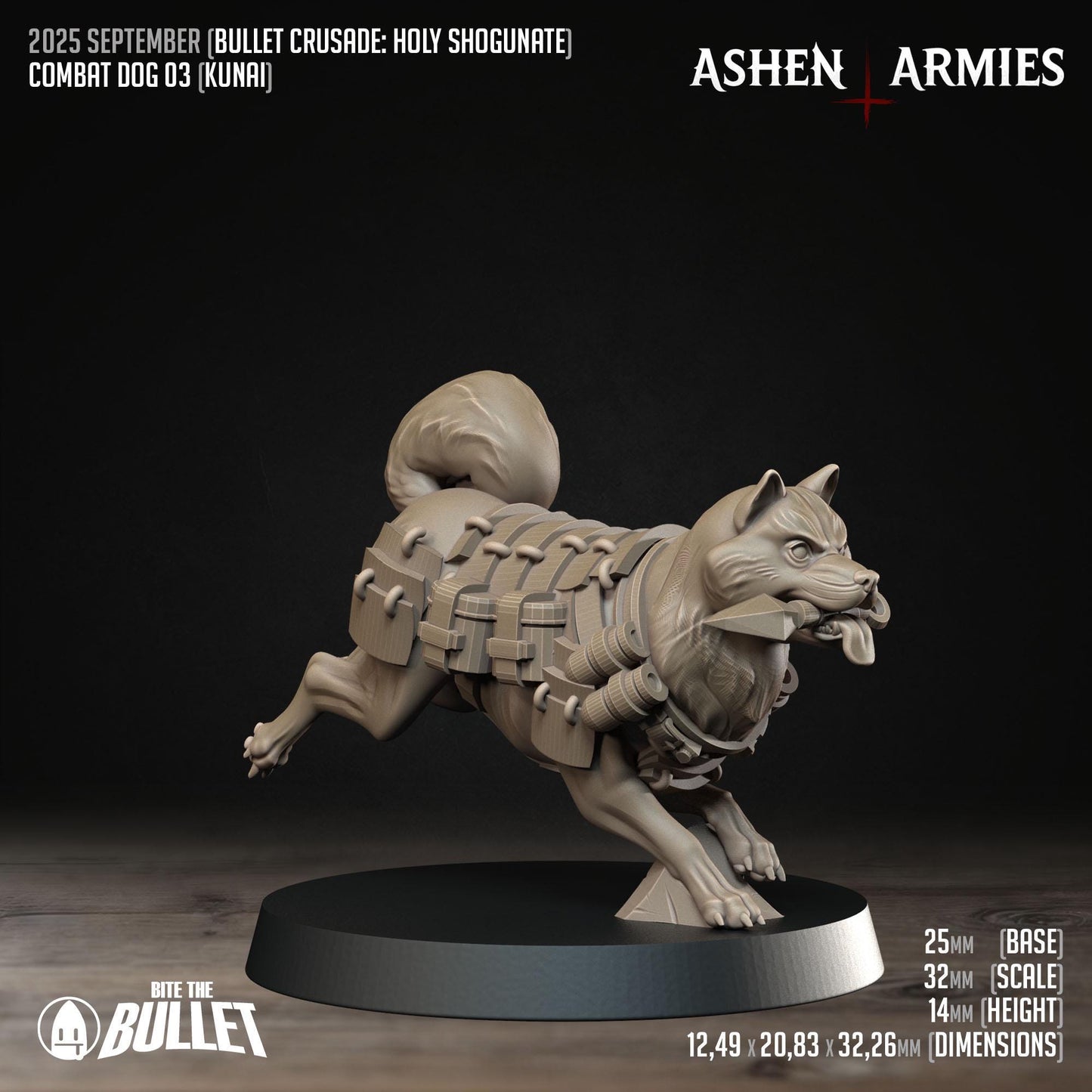 Holy Shogunate Combat Dogs Miniatures - Ashen Armies by Bite the Bullet