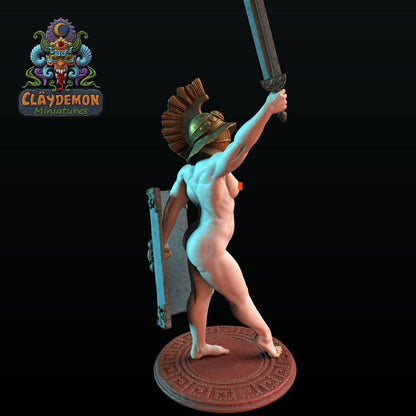 Vitruvia the Gladiator Woman Miniature - by Claydemon Miniatures