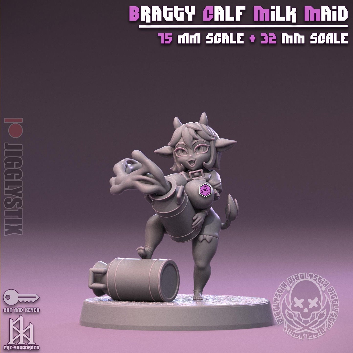 Bratty Calf Milk Maid Miniature - by Jigglystix