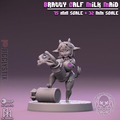 Bratty Calf Milk Maid Miniature - by Jigglystix