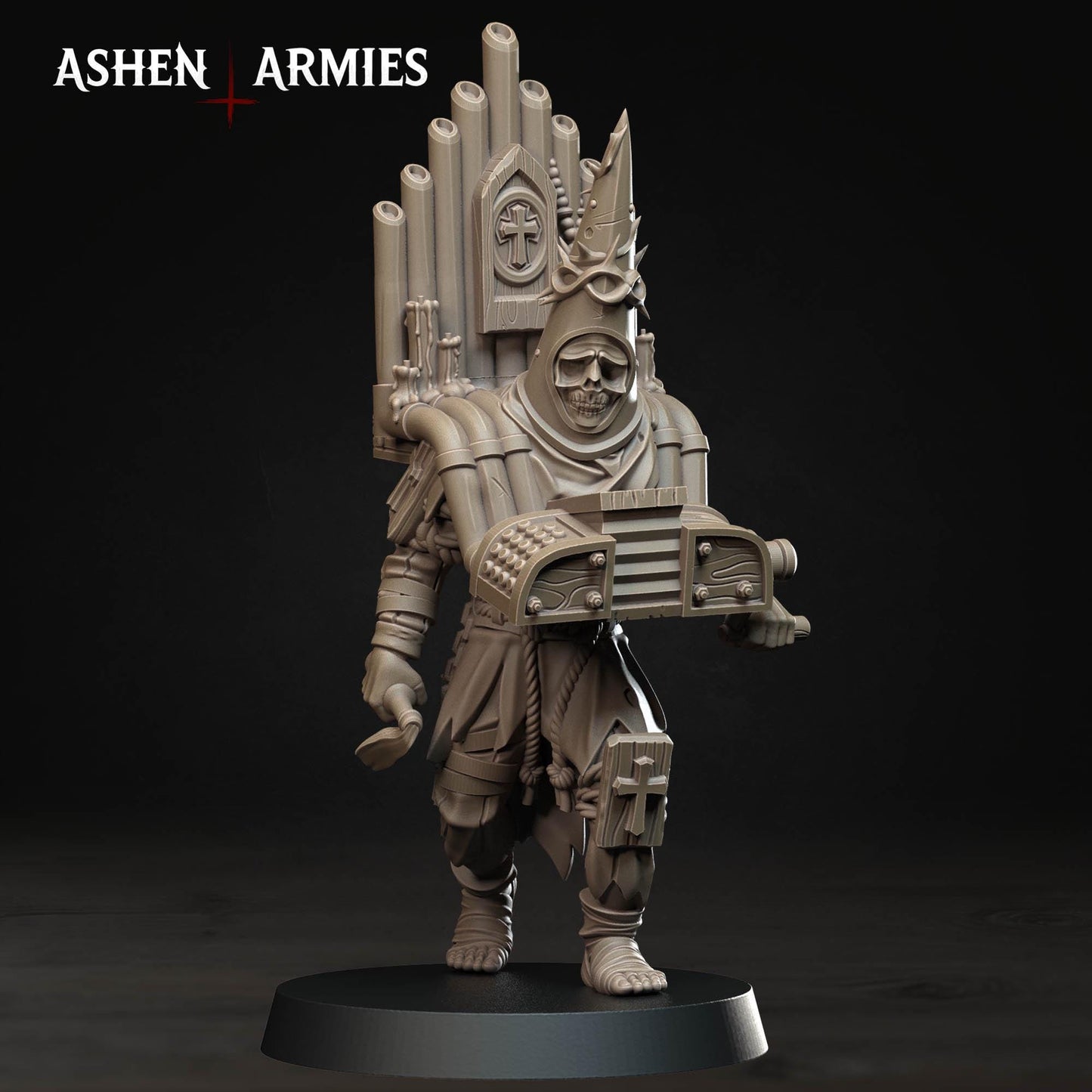 Bleeding Procession Musician Miniature - Ashen Armies by Bite the Bullet