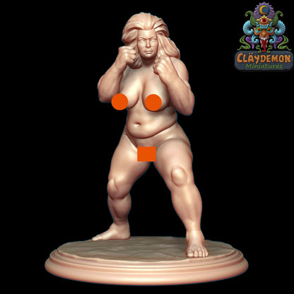 Matilda the Fighter Miniature - by Claydemon Miniatures