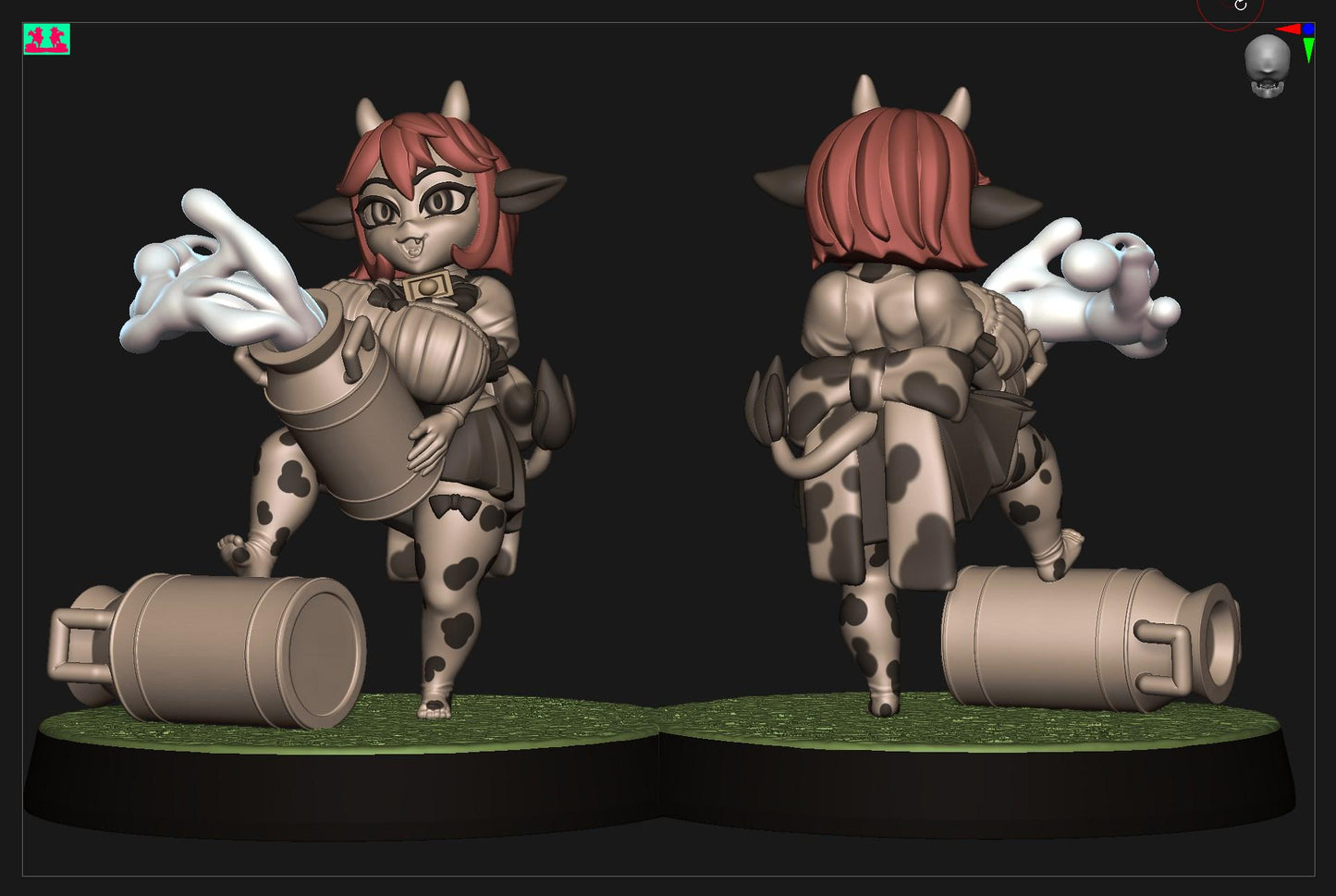 Bratty Calf Milk Maid Miniature - by Jigglystix