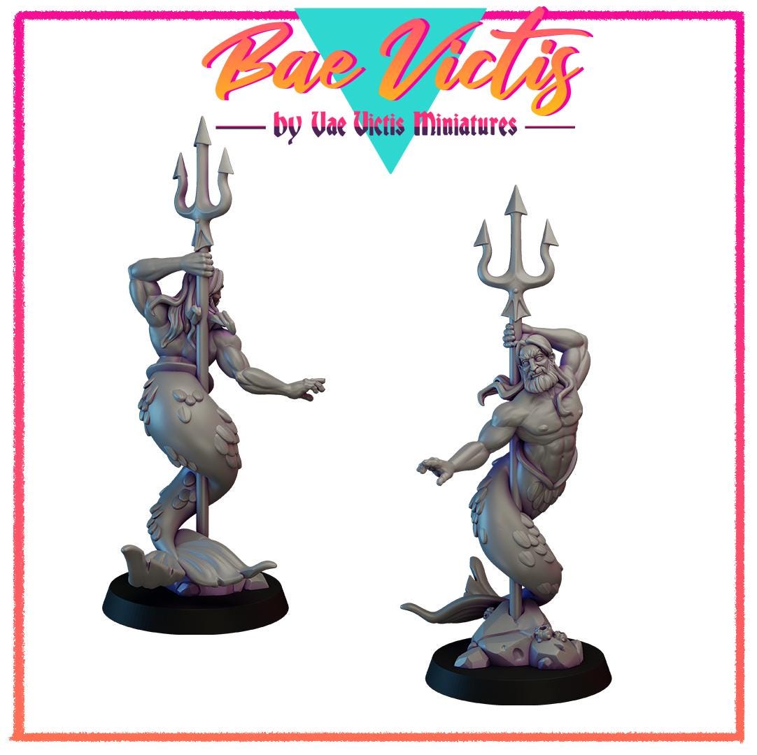 Merman Poseidon Bae Victis Figurine - by Vae Victis Miniatures