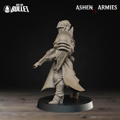 Sanctified Legion Sniper Priest Rifle Miniature - Ashen Armies by Bite the Bullet