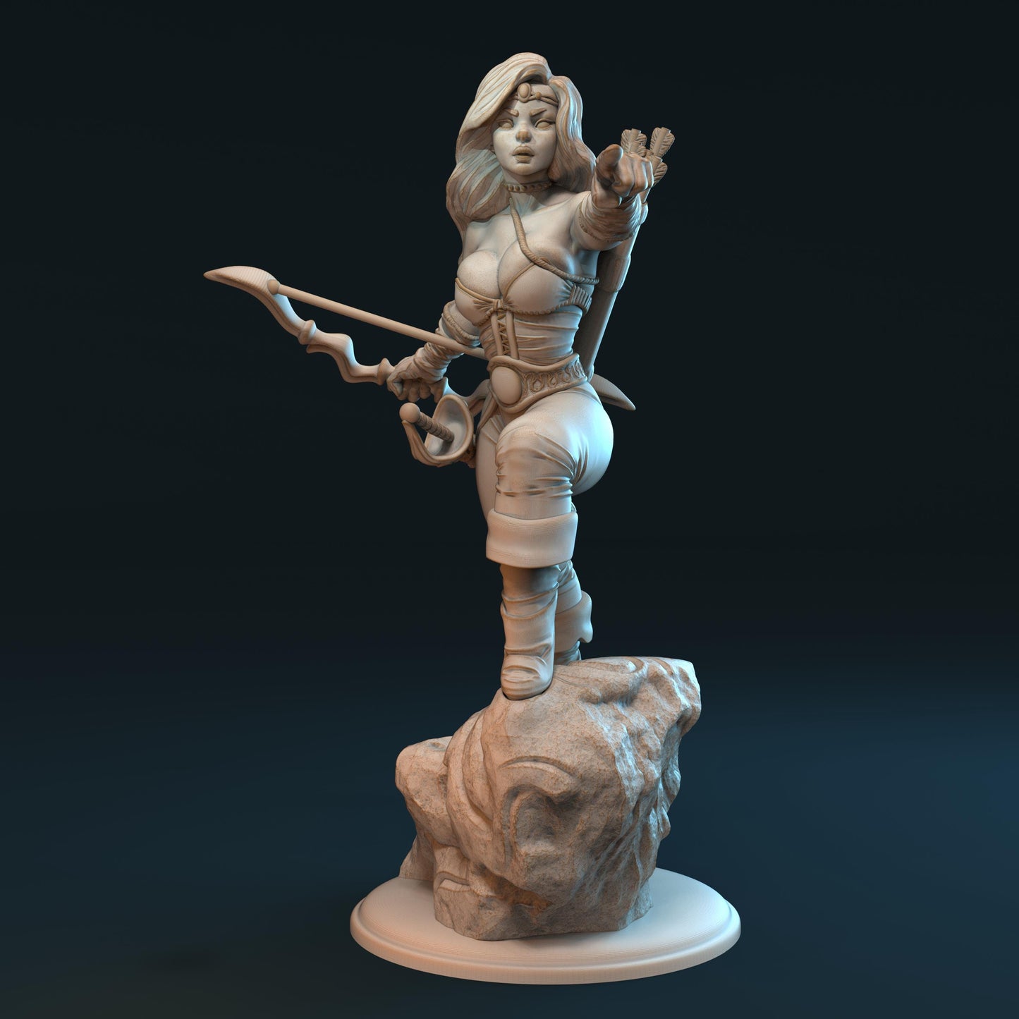 Feya the Archer Woman Miniature - by Claydemon Miniatures
