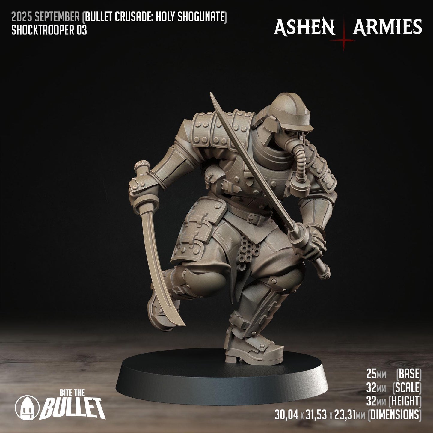 Holy Shogunate Shocktroopers Miniatures - Ashen Armies by Bite the Bullet