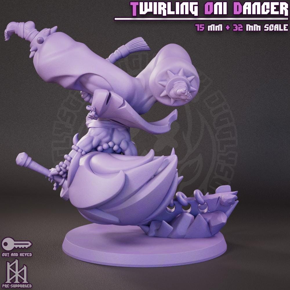 Twirling Oni Dancer Miniature - by Jigglystix