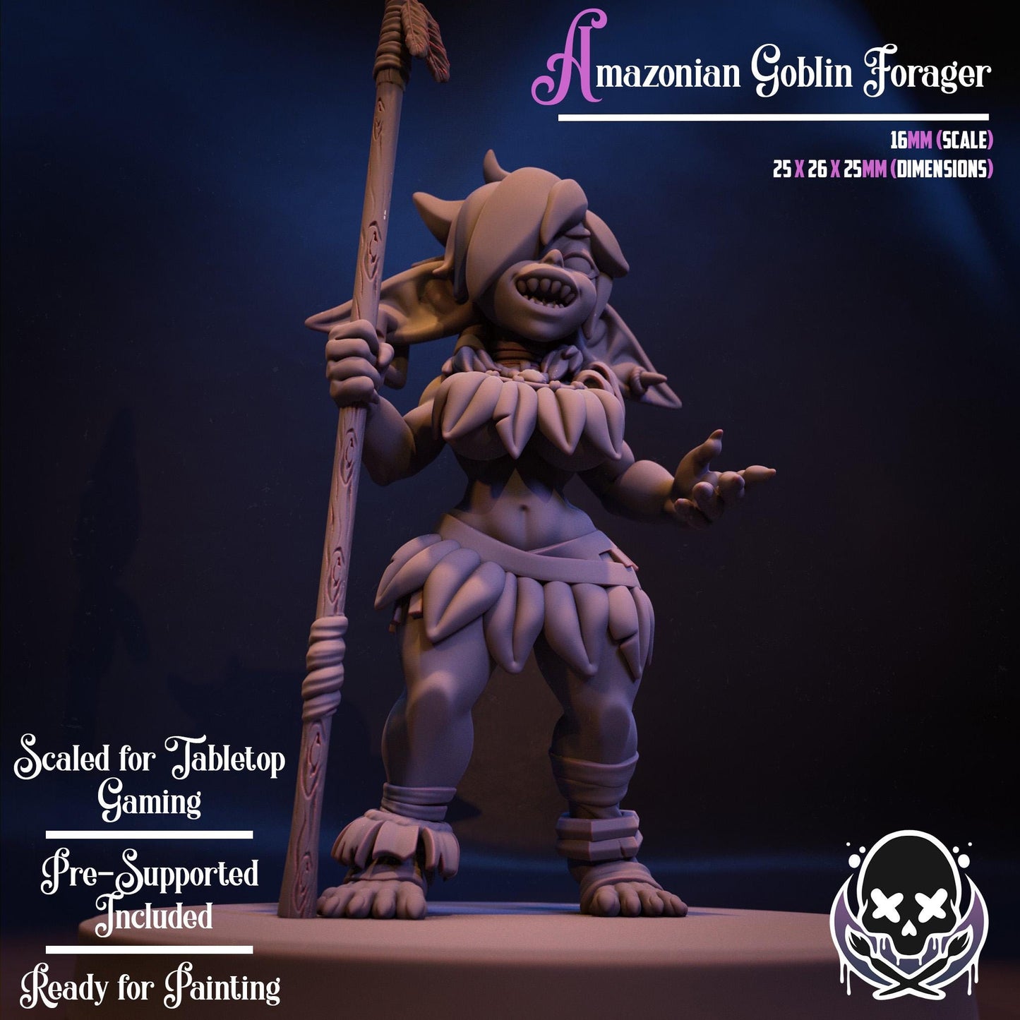 Amazonian Goblin Forager Miniature - by Jigglystix