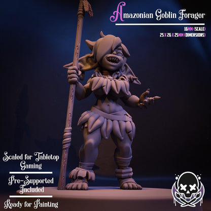 Amazonian Goblin Forager Miniature - by Jigglystix