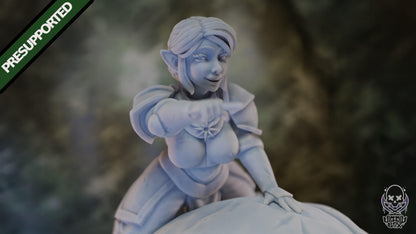 Charging Gnome Paladin Rider Miniature - by Jigglystix