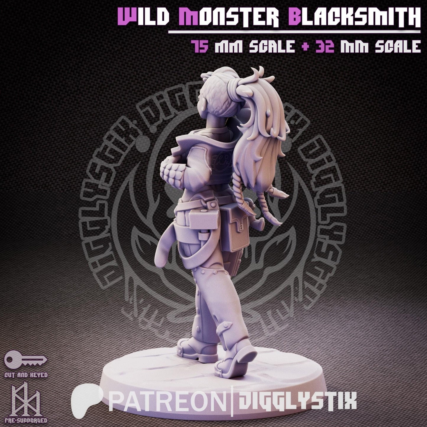 Wild Monster Blacksmith Miniature - by Jigglystix