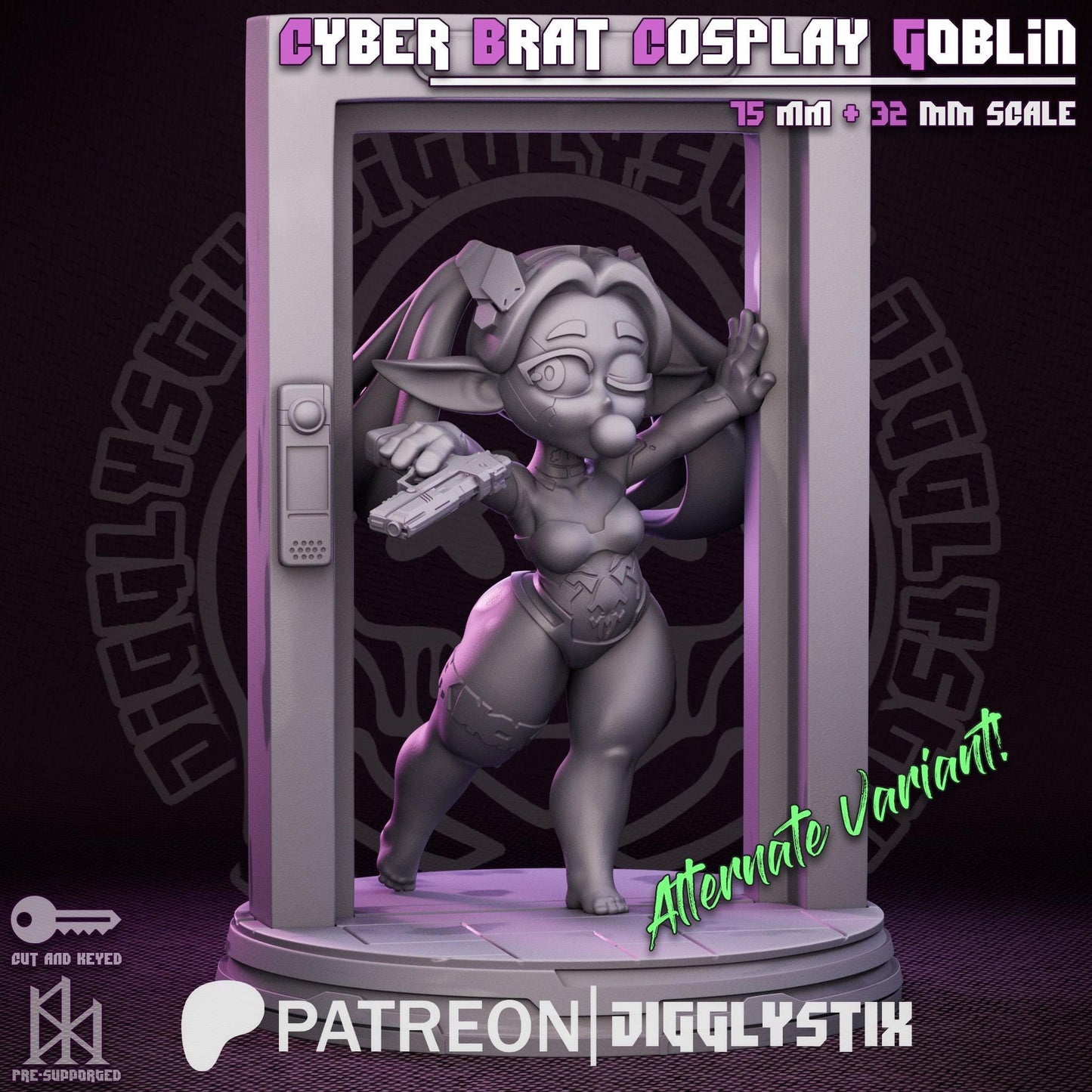 Cyber Brat Cosplay Goblin Miniature - by Jigglystix