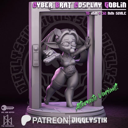 Cyber Brat Cosplay Goblin Miniature - by Jigglystix