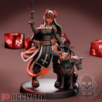 Tiefling Battle Cleric Miniature - by Jigglystix