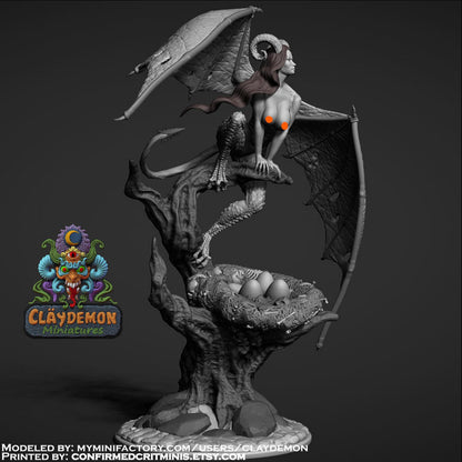 Harpy Perching Miniature - by Claydemon Miniatures