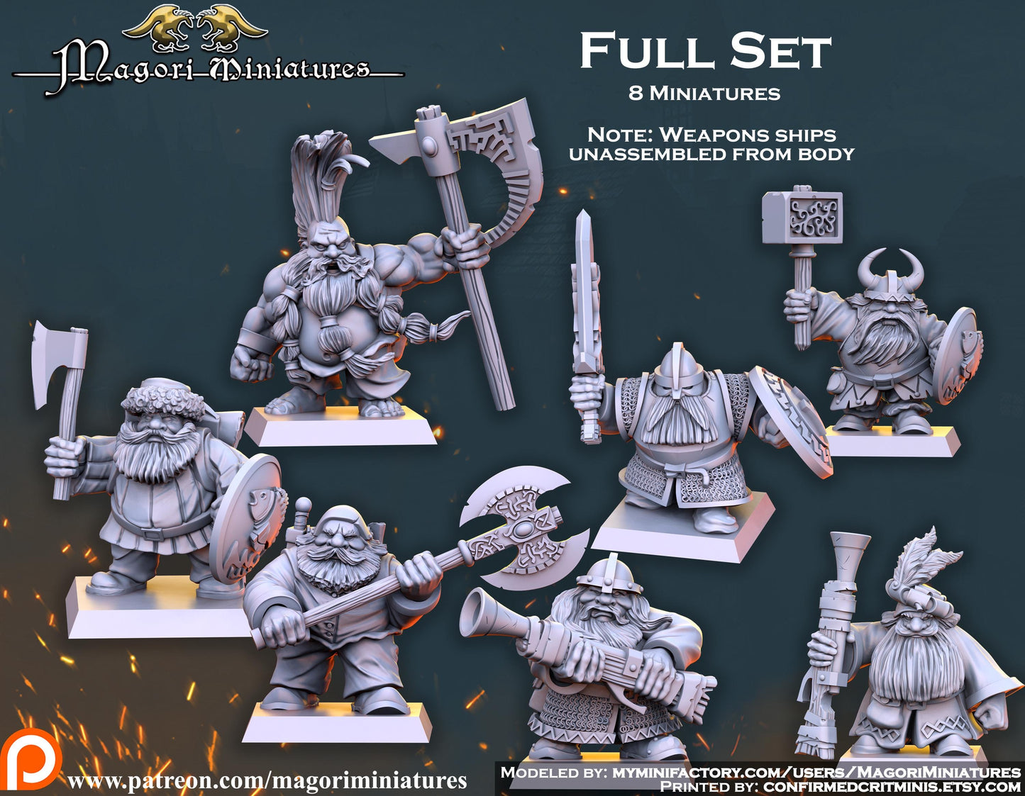 Dwarven Treasure Hunter Miniatures - by Magori Miniatures