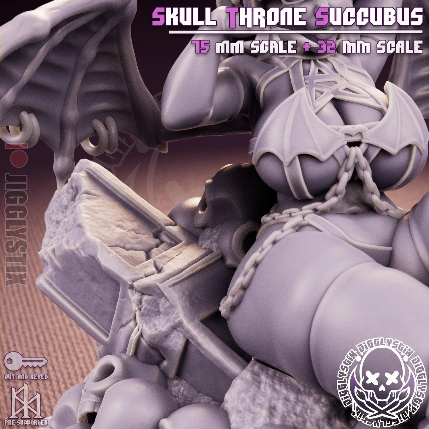 Skull Throne Milf Succubus Miniature - by Jigglystix