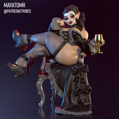 Black Swan Goth Girl Miniature - by Mayatomr