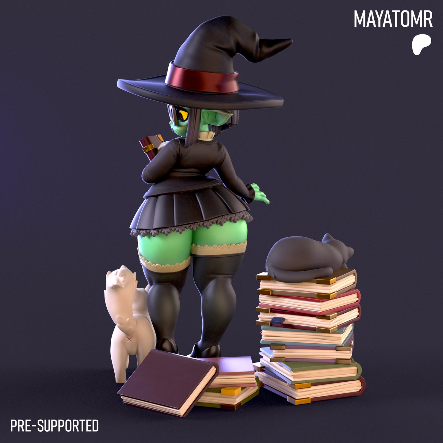 Bookworm Goblin Witch Miniature - by Mayatomr