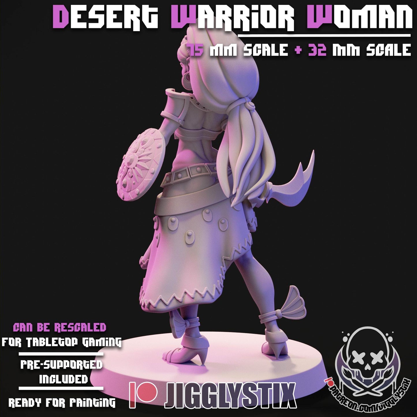Desert Warrior Woman Miniature - by Jigglystix