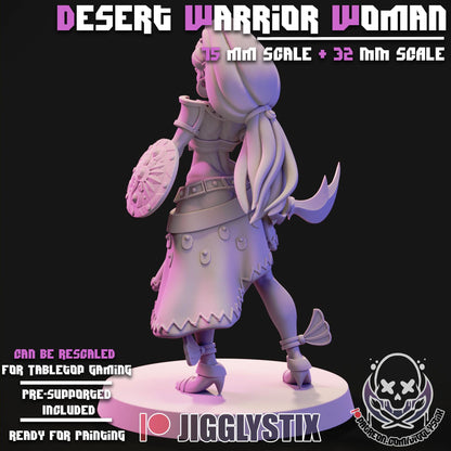 Desert Warrior Woman Miniature - by Jigglystix