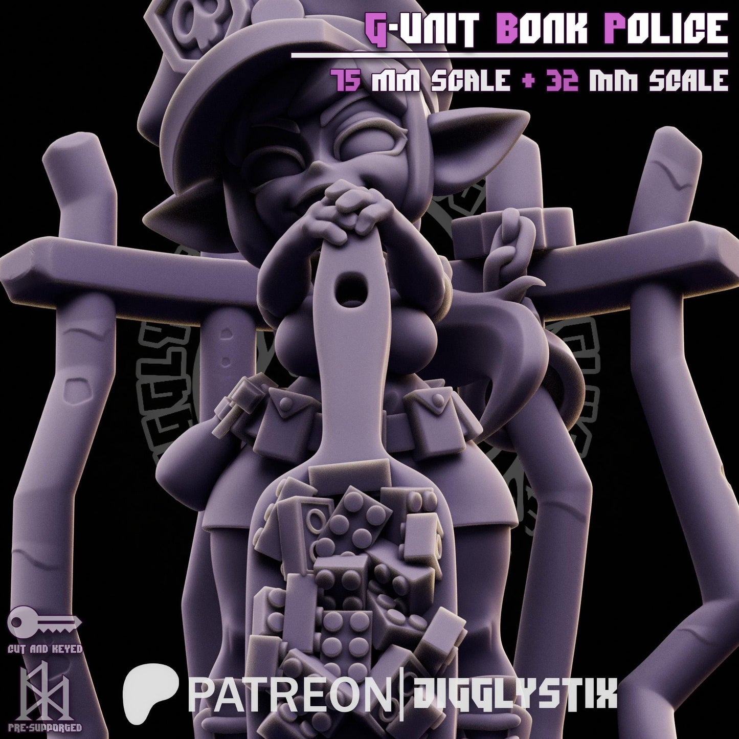 Goblin Cop G-Unit Bonk Police Miniature - by Jigglystix