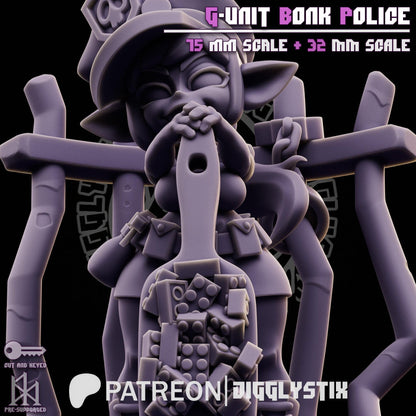 Goblin Cop G-Unit Bonk Police Miniature - by Jigglystix