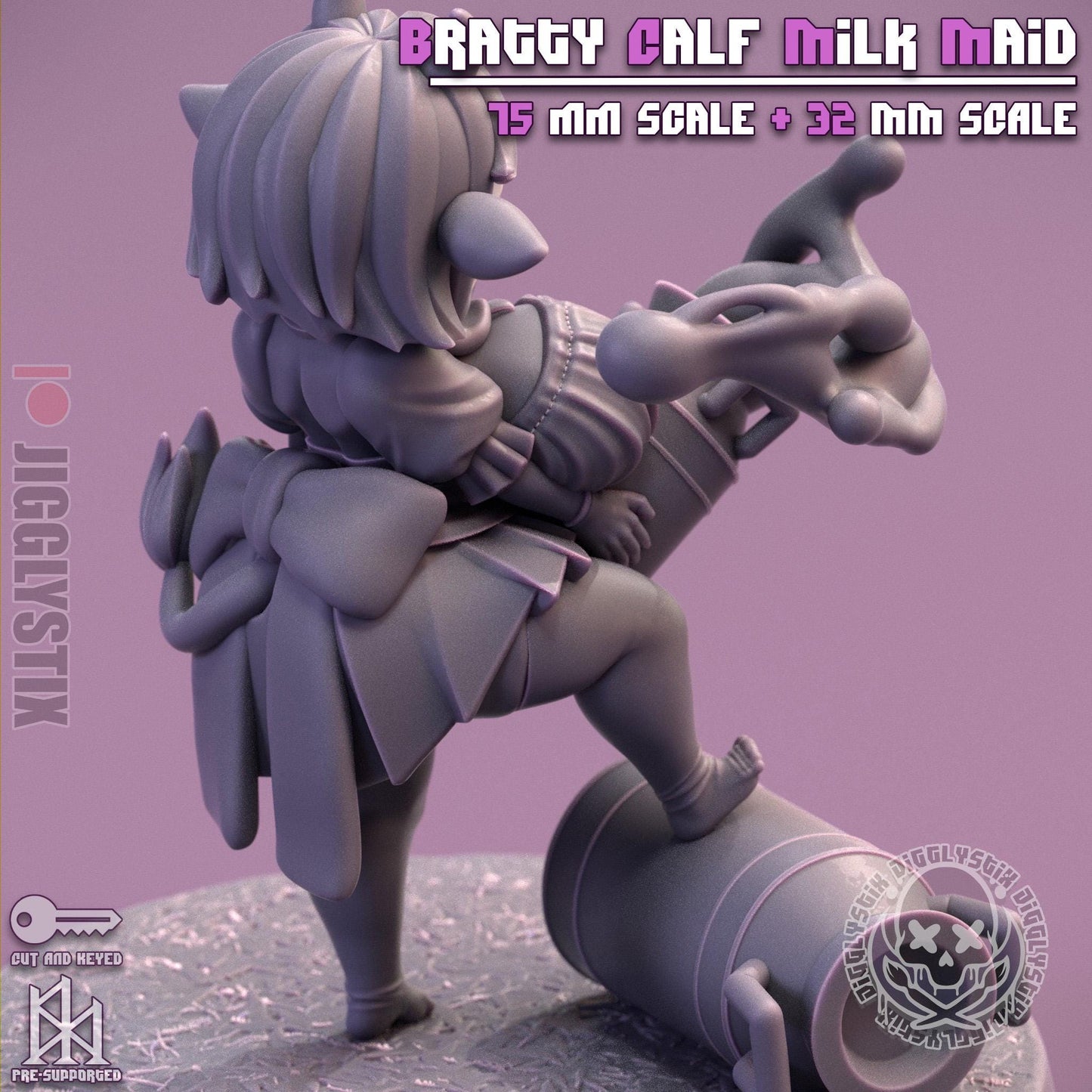 Bratty Calf Milk Maid Miniature - by Jigglystix