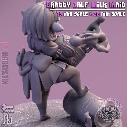 Bratty Calf Milk Maid Miniature - by Jigglystix