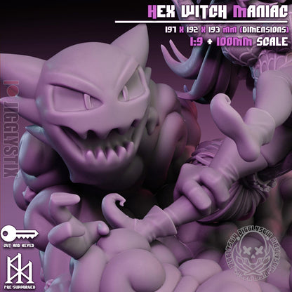 Hex Witch Maniac Miniature - by Jigglystix