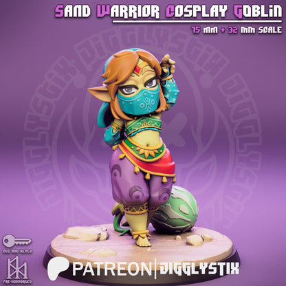 Sand Warrior Cosplay Goblin Miniature - by Jigglystix